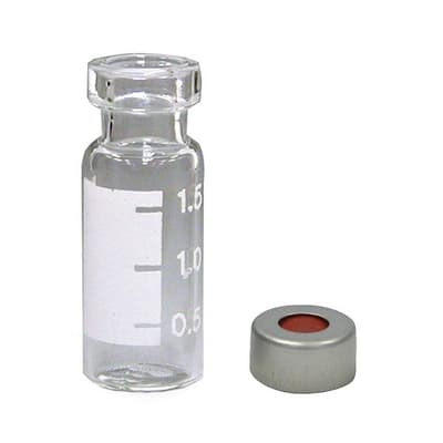 Chromatography Research Supplies 1.8 mL Label/Graduated Crimp Top Vial w/Std Seal Combo Pack(100/pk)